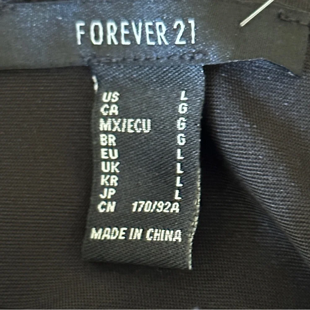 Forever 21 Black Satin & Lace Camisole, sz Large - Picture 6 of 8